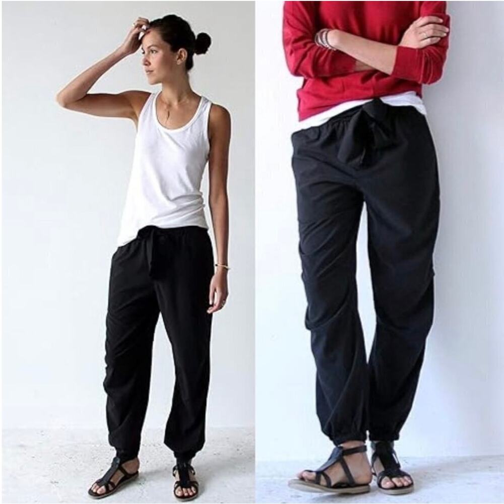 PASKHO Black Serene Pants  Ultra Comfort Travel Joggers Size M